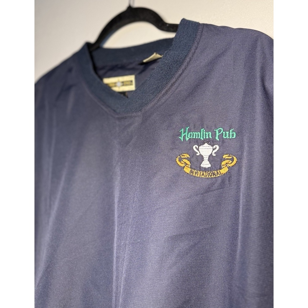 North End Greystone Golf Pullover Windbreaker Hamlin Pub Mens Large Navy - Picture 5 of 11
